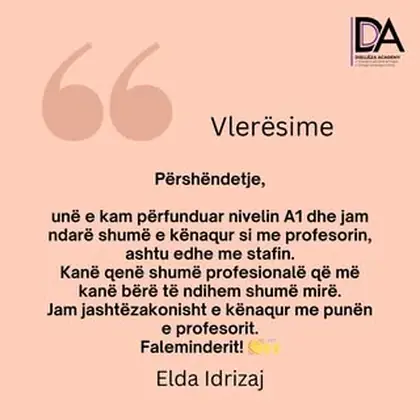 Përshëndetje nga Diellëza Academy!