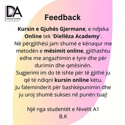 Përshëndetje nga Diellëza Academy!