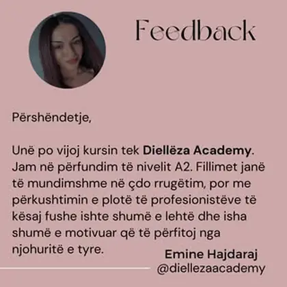 Po e nisim ditën me një feedback nga një nga studentet tona. Emine Hajdaraj ka vijuar tek…