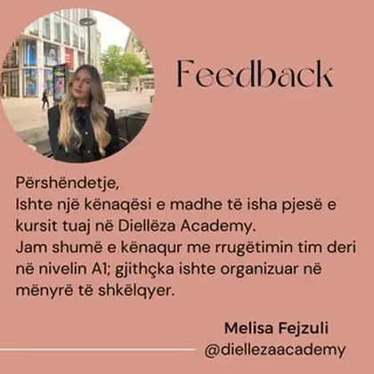 Ishte kënaqësi të kishim një studente kaq të përkushtuar dhe të motivuar në kursin tonë…