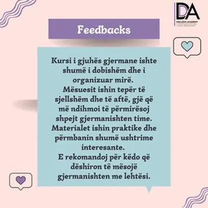 Me kënaqësi ndajmë me ju një feedback nga një prej studentëve tanë që ka përfunduar…