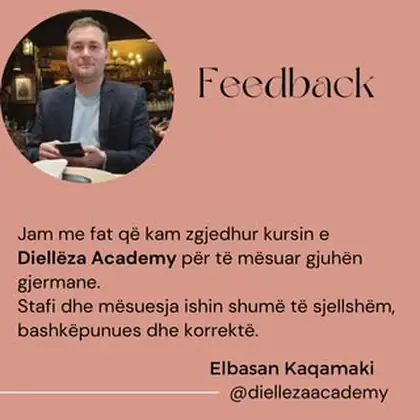 Elbasan Kaqamaki ka ndarë përshtypjet e tij për kursin e gjuhës gjermane në Diellëza…