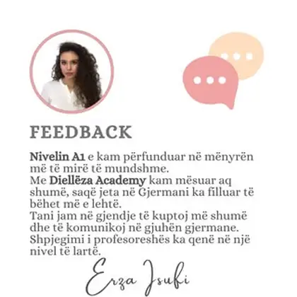 Erza Isufi, një nga studentet tona të shumta, ka përfunduar me sukses kursin e gjuhës…