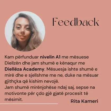 Rita Kameri ndau sot me ju përshtypjet e saj për përvojën në Diellëza Academy!