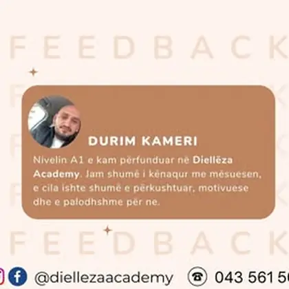 Durim Kameri ka ndarë përshtypjet e tij për kursin e gjuhës gjermane në Diellëza Academy!