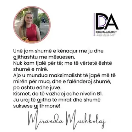 Pershtypjet e Mirandës për shkollën tonë!