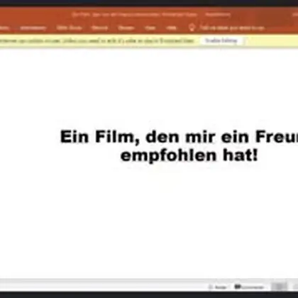 Ein Film, den mir ein Freund empfohlen hat!