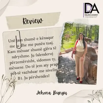 Bëhu edhe ti si Jehona, ndiq kursin e gjuhës tek Diellëza Academy!