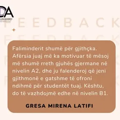 Bëhu edhe ti si Gresa, ndiq kursin e gjuhës tek Diellëza Academy!