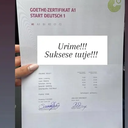 Testi kalohet vetëm me Diellëza Academy!