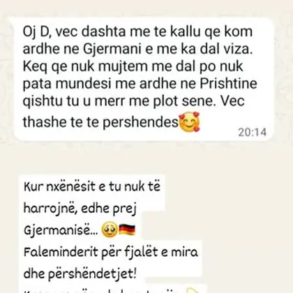 Kur nxënësit tanë arrijnë ëndrrat e tyre dhe nuk na harrojnë, edhe nga Gjermania vijnë…