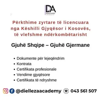 Përkthime zyrtare dhe të licencuara!