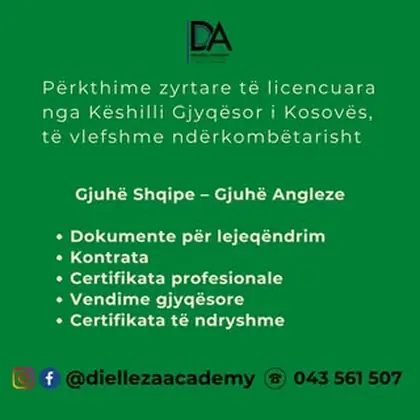 Përkthime zyrtare Shqip–Anglisht!