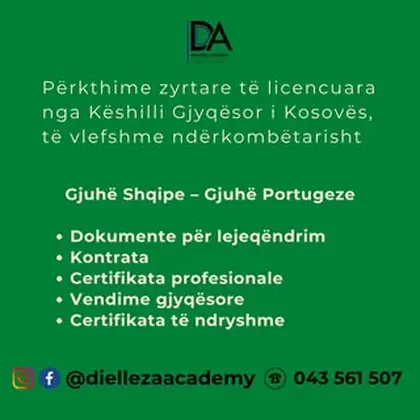 Përkthime zyrtare Shqip–Portugeze!