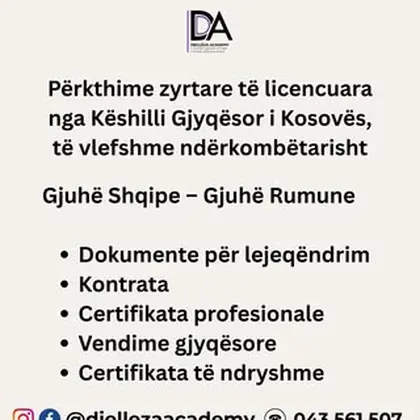 Përkthime zyrtare Shqip – Rumanisht!