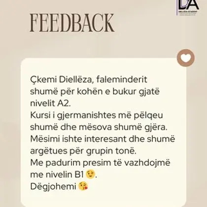 Falenderim i veçantë!