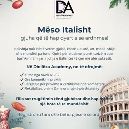 MËSO ITALISHT – GJUHA E STILIT, KULTURËS DHE MUNDËSIVE!