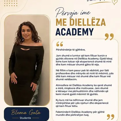 Një tjetër histori suksesi në Diellëza Academy!