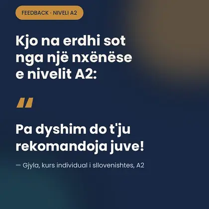 Kurs individual i gjuhës sllovene në Prishtinë — nga A1 deri C2, në klasë dhe online.